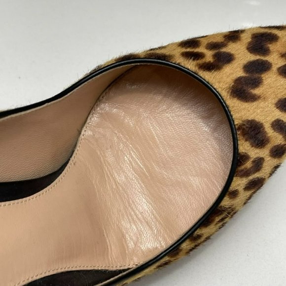 GIANVITO ROSSI Leopard Print Brown Calf Hair & Leather Point Toe Pumps- US 9 - Picture 12 of 12